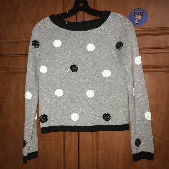 Justice Girls Polka Dot Sequin Knit Sweater - Picture 2 of 7